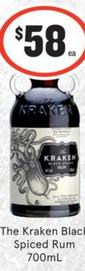 The Kraken - Black Spiced Rum 700ml offers at $58 in IGA Liquor