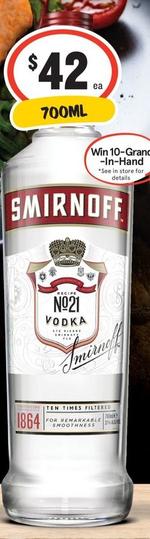 Smirnoff - Red Label Vodka offers at $42 in IGA Liquor