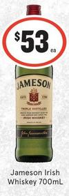 Jameson - Irish Whiskey 700ml offers at $53 in IGA Liquor
