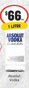 Absolut - Vodka offers at $66 in IGA Liquor