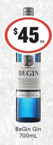 Begin - Gin 700ml offers at $45 in IGA Liquor