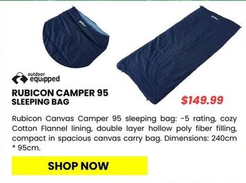 Outdoor Equipped - Rubicon Camper 95 Sleeping Bag offers at $149.99 in Compleat Angler