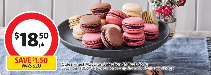 Coles - Finest Macaron Selection 24 Pack 264g offers at $18.5 in Coles