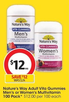 Nature's Way - Adult Vita Gummies Men's Multivitamin 100 Pack offers at $12 in Coles