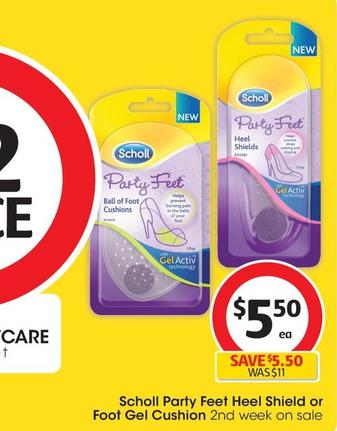 Scholl - Party Feet Heel Shield Gel Cushion offers at $5.5 in Coles