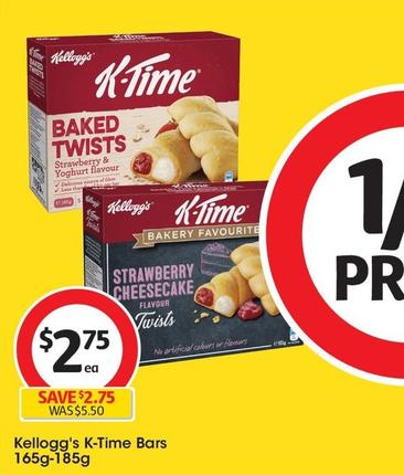 Kelloggs - K-Time Bars 165g-185g offers at $2.75 in Coles