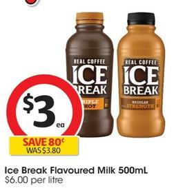 Ice Break - Flavoured Milk 500mL offers at $3 in Coles