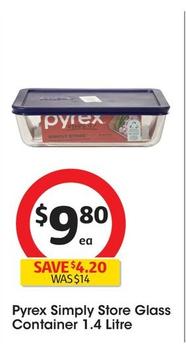Pyrex - Simply Store Glass Container 1.4 Litre offers at $9.8 in Coles