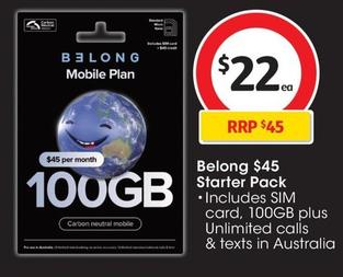 Belong - $45 Starter Pack offers at $22 in Coles