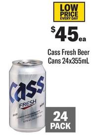 Cass - Fresh Beer Cans 24x355ml offers at $45 in Coles
