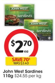 John West - Sardines 110g  offers at $2.7 in Coles