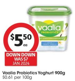 Vaalia - Probiotics Yoghurt 900g offers at $5.5 in Coles