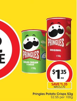 Pringles - Potato Crisps 53g offers at $1.35 in Coles