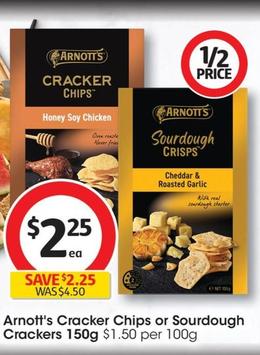 Arnott's - Cracker Chips Crackers 150g offers at $2.25 in Coles