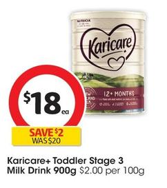 Karicare+ - Toddler Stage 3 Milk Drink 900g offers at $18 in Coles