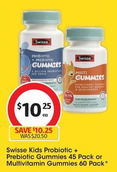 Swisse - Kids Probiotic + Prebiotic Gummies 45 Pack offers at $10.25 in Coles