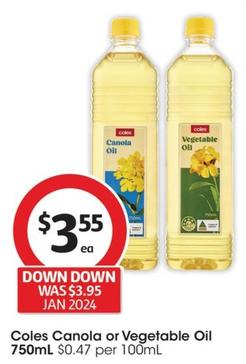 Coles - Canola Oil 750mL offers at $3.55 in Coles