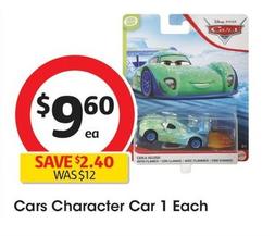 Cars Character Car 1 Each offers at $9.6 in Coles