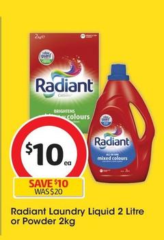 Radiant - Laundry Liquid 2 Litre offers at $10 in Coles