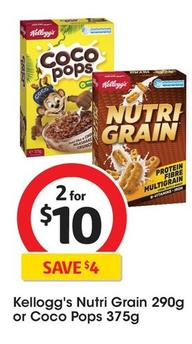 Kelloggs - Nutri Grain 290g offers at $10 in Coles