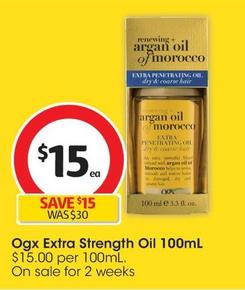 Ogx - Extra Strength Oil 100mL offers at $15 in Coles