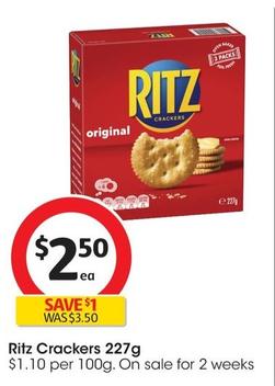 Ritz - Crackers 227g offers at $2.5 in Coles