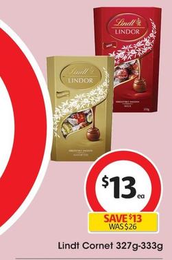 Lindt - Cornet 327g-333g offers at $13 in Coles