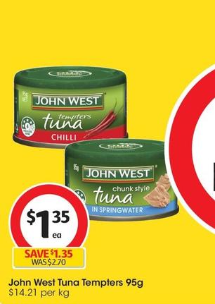 John West - Tuna Tempters 95g offers at $1.35 in Coles