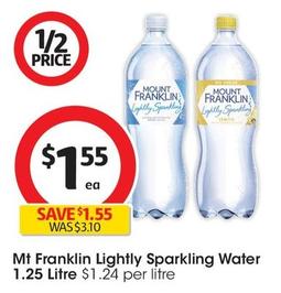 Mt Franklin - Lightly Sparkling Water 1.25 Litre offers at $1.55 in Coles