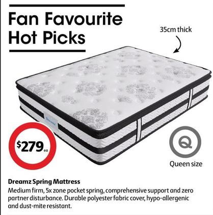 Dreamz - Spring Mattress offers at $279 in Coles