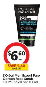 L'Oréal - Men Expert Pure Carbon Face Scrub 100mL offers at $6.6 in Coles