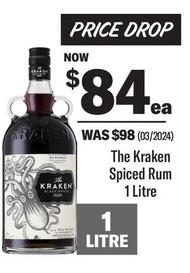 The Kraken - Spiced Rum 1 Litre offers at $84 in Coles