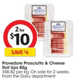 Provedore - Prosciutto & Cheese Roll Ups 85g  offers at $10 in Coles