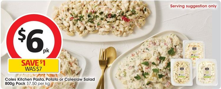 Coles Kitchen Pasta Salad 800g Pack offers at $6 in Coles