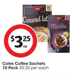 Coles - Coffee Sachets 10 Pack offers at $3.25 in Coles