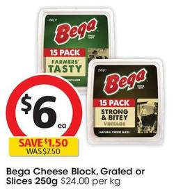 Bega - Cheese Block 250g offers at $6 in Coles