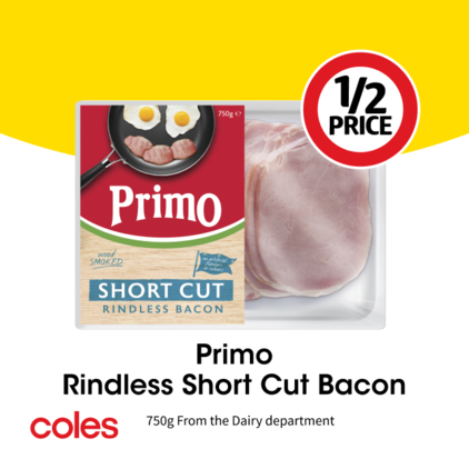 Primo Rindless Short Cut Bacon  offers at $8.4 in Coles