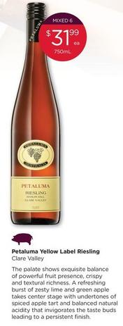 Petaluma - Yellow Label Riesling offers at $31.99 in Porters