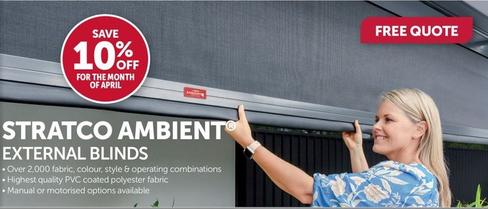 Stratco Ambient External Blinds offers in Stratco