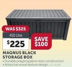 Magnus Black Storage Box offers at $225 in Stratco