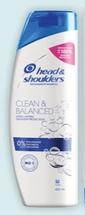 Head & Shoulders - Shampoo Clean & Balanced 400ml offers at $10.5 in TerryWhite Chemmart