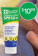 TerryWhite Chemmart - Sunscreen SPF50+ - 200ml offers at $10.99 in TerryWhite Chemmart