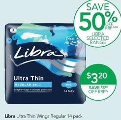 Libra - Ultra Thin Wings Regular 14 pack offers at $3.2 in TerryWhite Chemmart