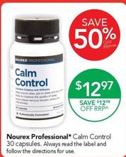 Nourex Professional - Calm Control 30 Capsules offers at $12.97 in TerryWhite Chemmart
