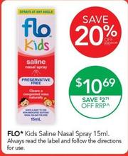 Flo - Kids Saline Nasal Spray 15ml offers at $10.69 in TerryWhite Chemmart