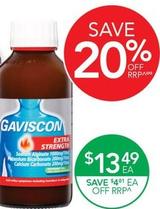 Gaviscon - Extra Strength Heartburn And Indigestion Relief Peppermint 300ml offers at $13.49 in TerryWhite Chemmart
