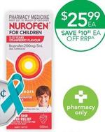 Nurofen - For Children 5-12 Years Strawberry 200ml offers at $25.99 in TerryWhite Chemmart