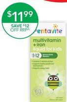 Pentavite - Multivitamin + Iron 200ml offers at $11.99 in TerryWhite Chemmart