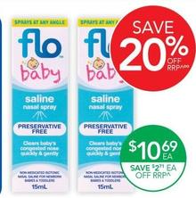 FLO - Baby Saline Nasal Spray 15ml offers at $10.69 in TerryWhite Chemmart