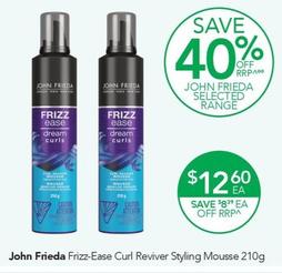 John Frieda - Frizz-Ease Curl Reviver Styling Mousse 210g offers at $12.6 in TerryWhite Chemmart